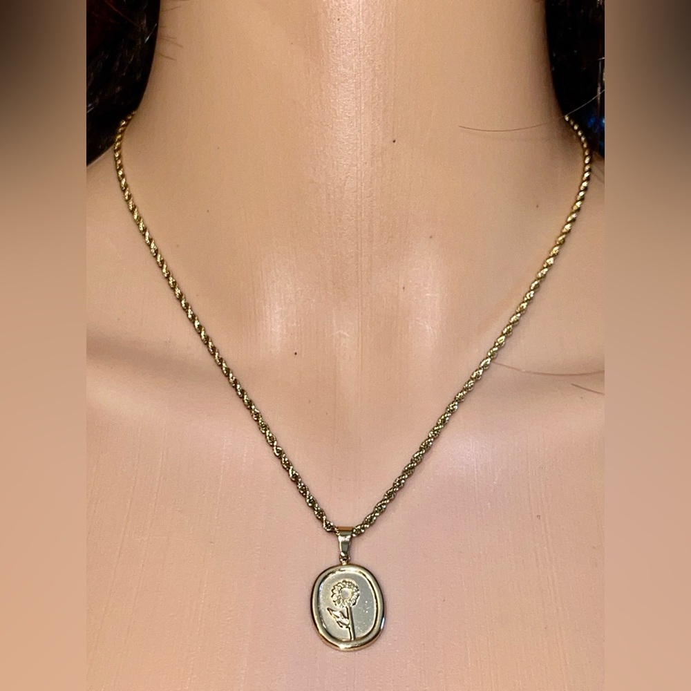 Aurora Gold Pendant Necklace 14k Gold plated 19”
